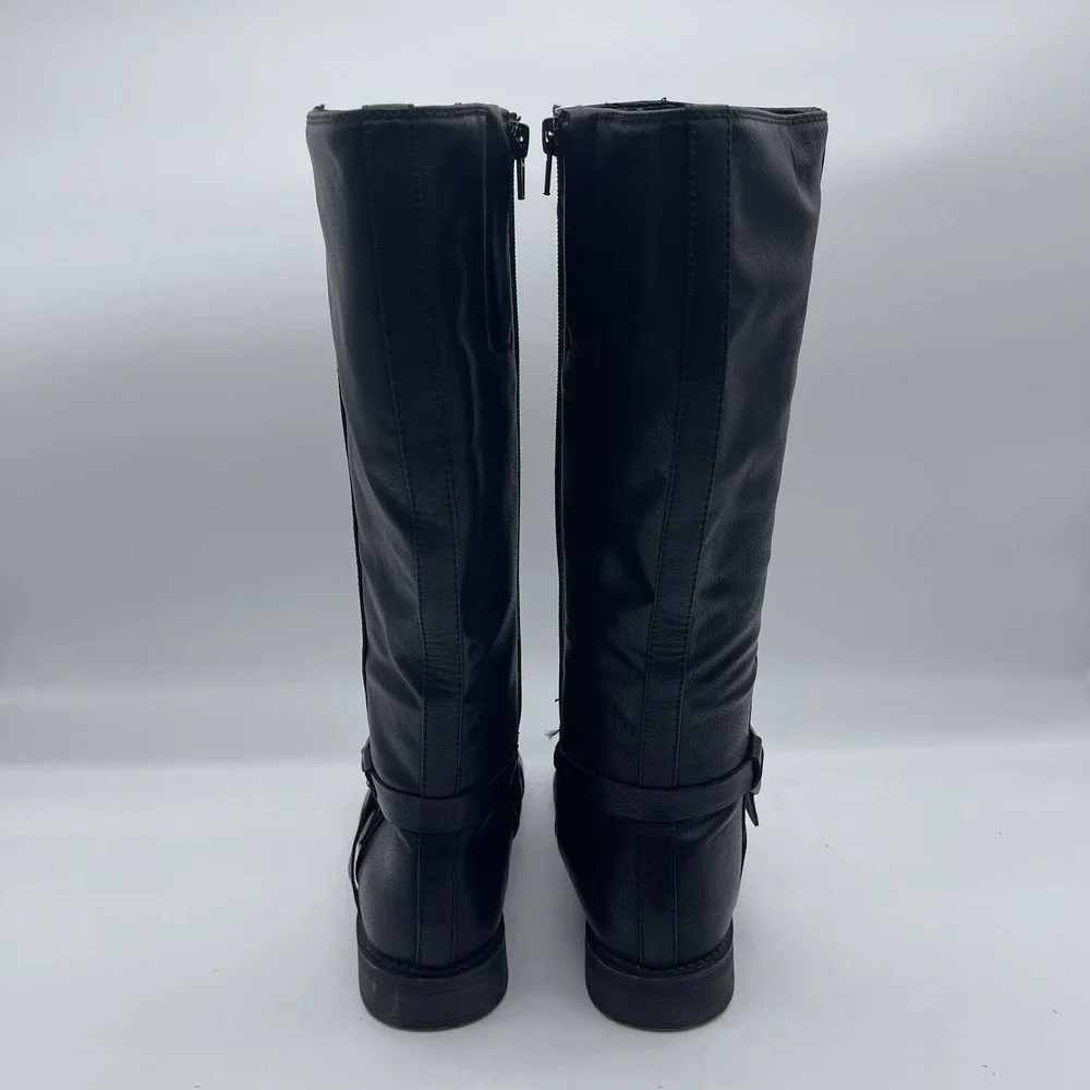 Frye & Co Gaylin Women's Size 7M Stacked Heel Riding Boots FOF23 Black Zipper